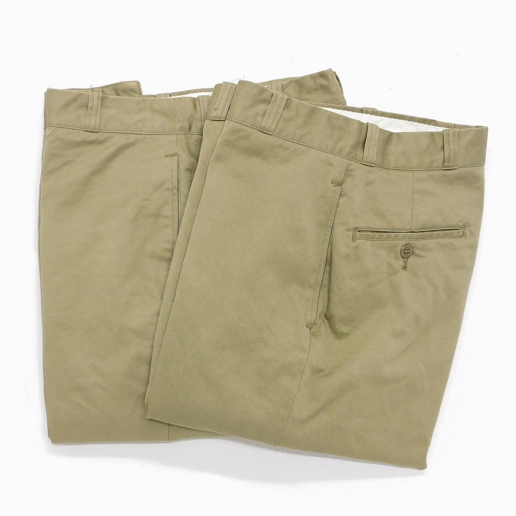 1960's Deadstock US Military Cotton Uniform Twill 8.2 oz. Khaki Trousers
