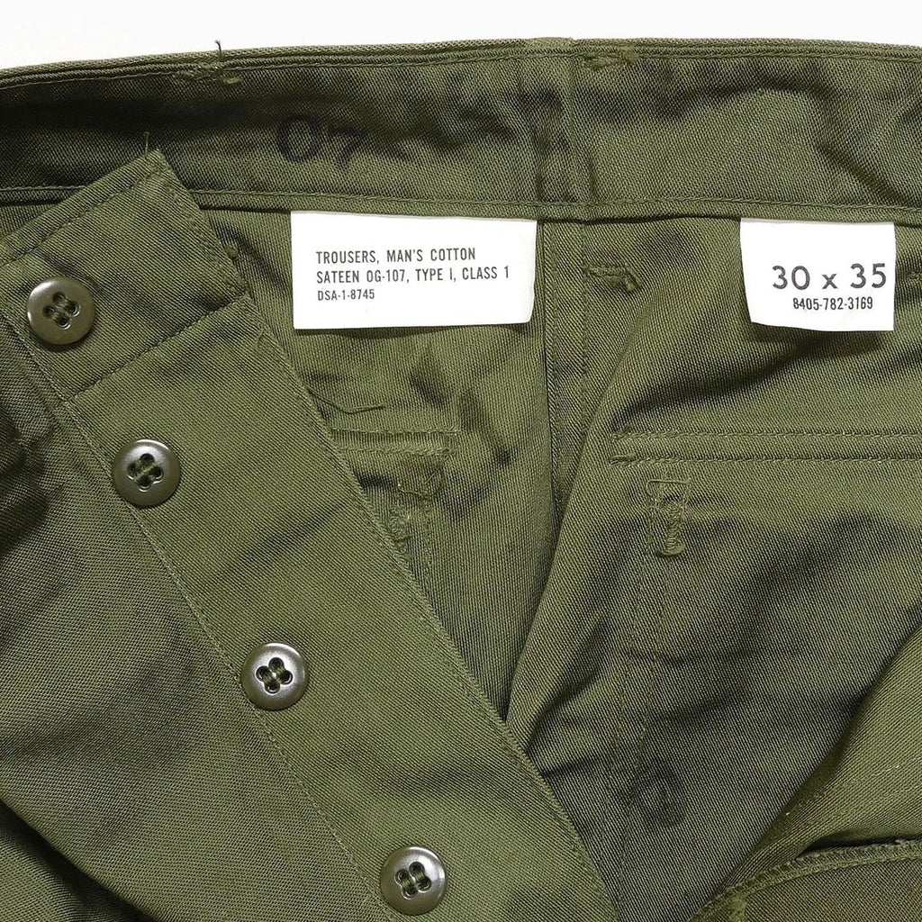 1960's Deadstock US Military OG-107 Cotton Sateen Trousers