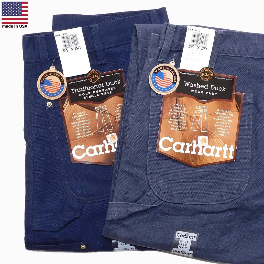 Carhartt Relaxed Fit Painted Double Knee Duck Work Pants for Men, W33 cotton Khaki type Vintage Second Hand main image 1