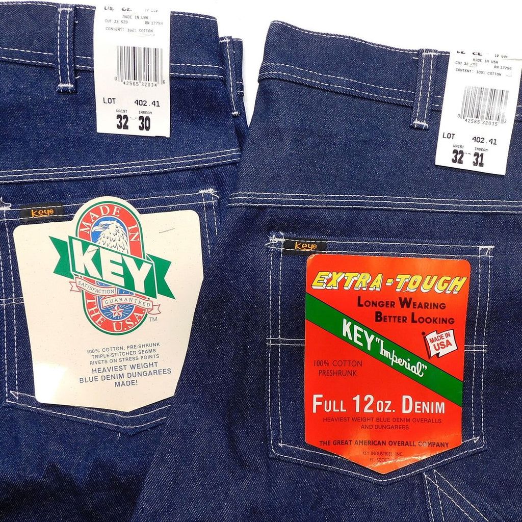 1980's-1990's Deadstock Key 402-41 12oz. Denim Carpenter Pants made in USA