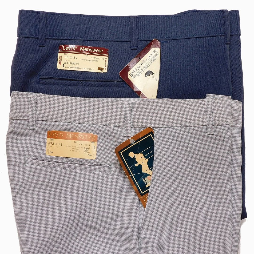 1980's-1990's Deadstock Levis® Action Slacks made in USA – nest