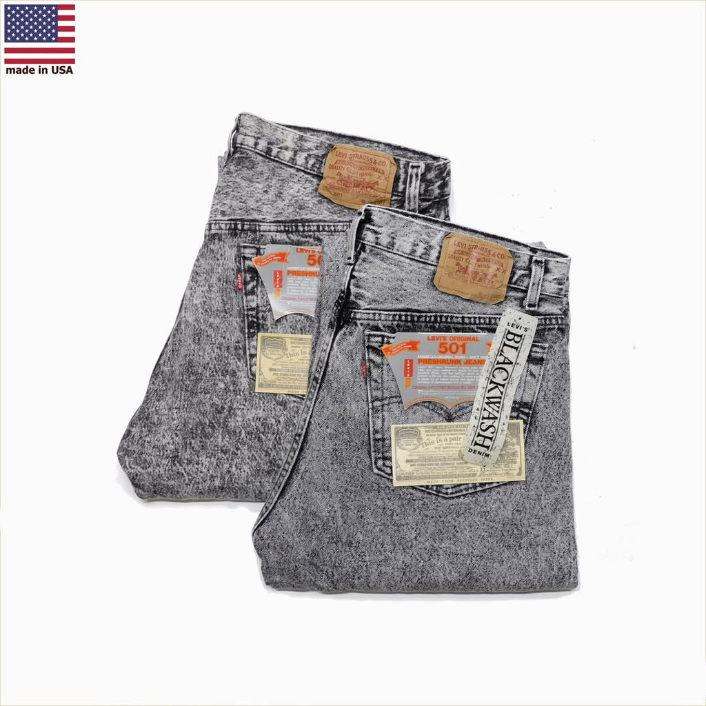 1980's Deadstock Levis® 501 Black Blackwash & Snowwashed made in USA