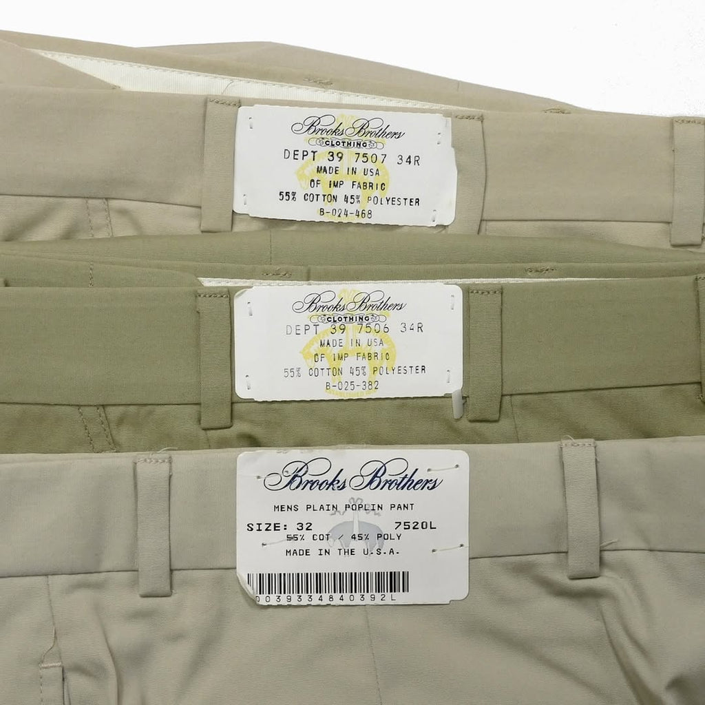 1990's Deadstock Brooks Brothers Poplin Trousers made in USA