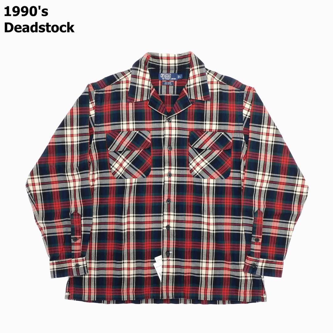 Ralph Lauren SKI CAMP 開襟シャツ L 90's Polo Ralph Lauren オープンカラーシャツ 