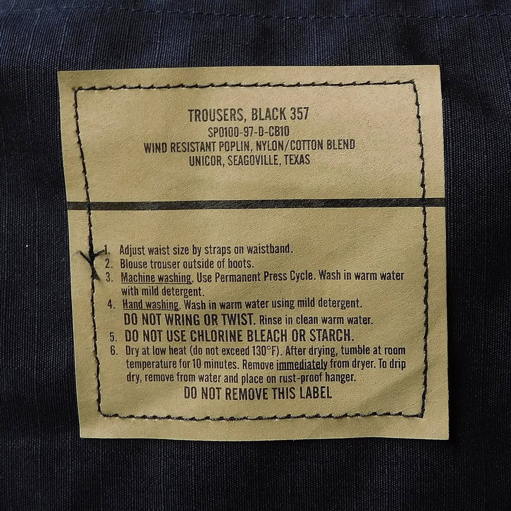 1990's Deadstock US Military Black 357 Trousers