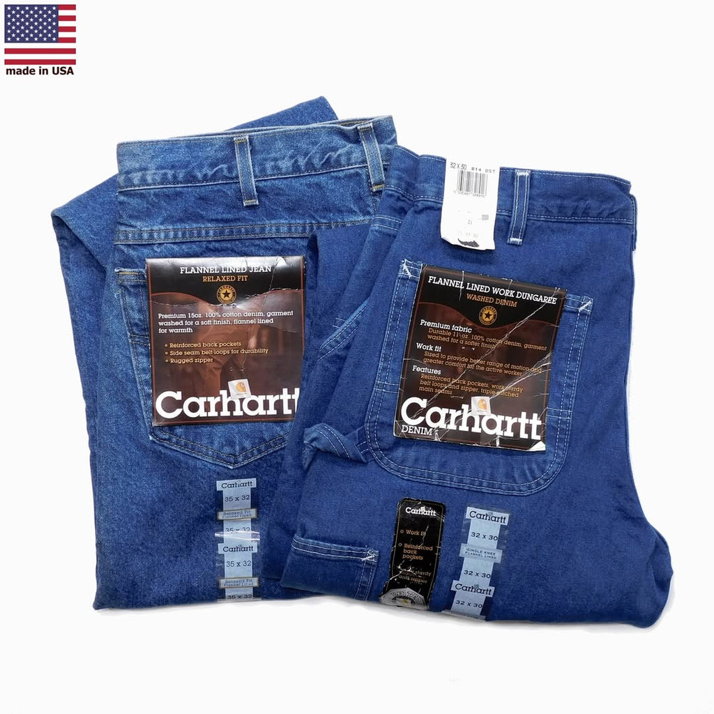 2000's Deadstock Carhartt Flannel Lined Denim Pants made in USA