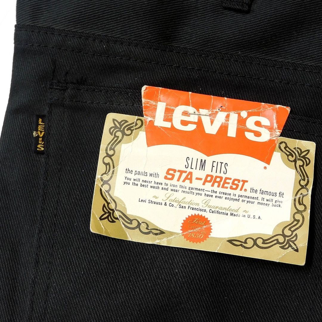 1970's Deadstock Levis 518 SAT-PRESTR Black made in USA