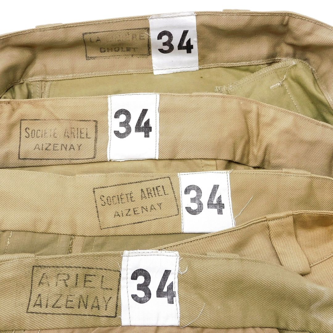 Chemise Militaire Française Vintage Des Années 60 - Coton, Couleur Beige, Taille L - Manches Courtes, Col Boutonné - Neuf Sans étiquette