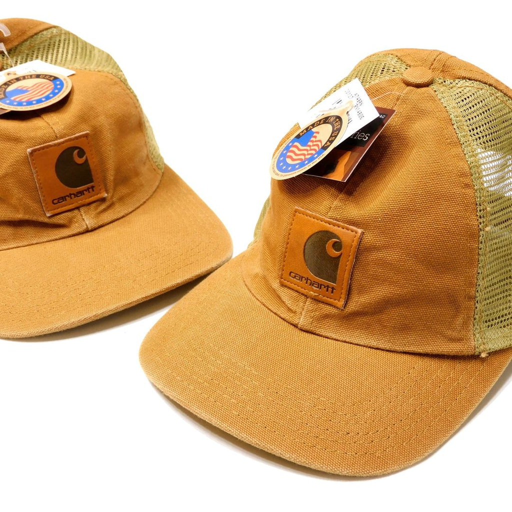 1990's Deadstock Carhartt Washed Brown Duck Trucker Cap made in USA