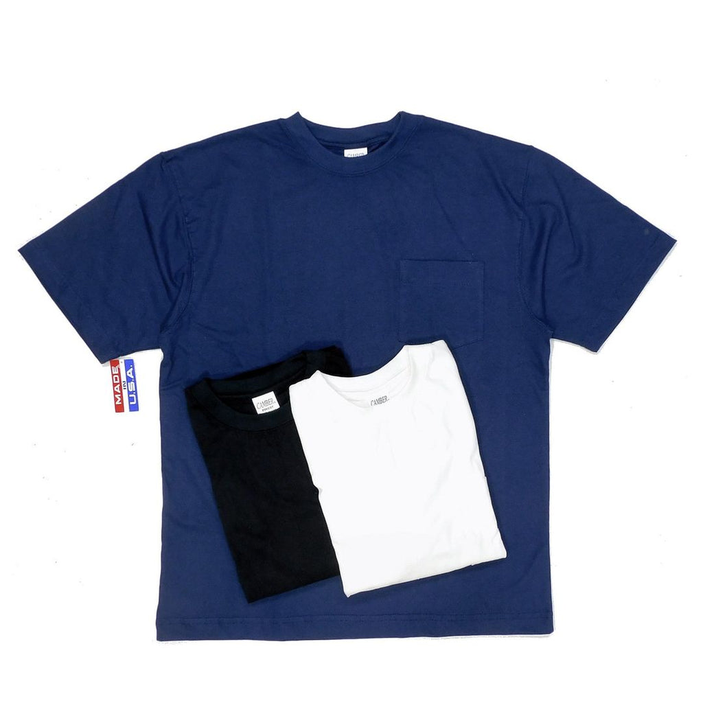 Camber® FINEST® 6oz Ring Spun Cotton Pocket T-Shirt made in USA