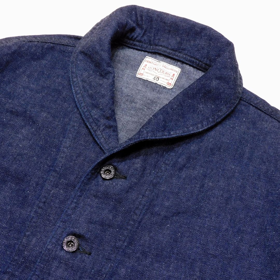 Boncoura : US Navy Shawl Collar Denim Jacket – nest clothing store