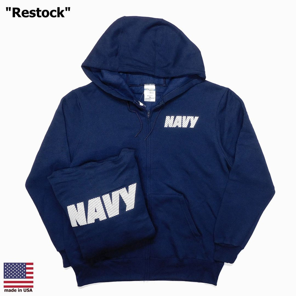 Soffe US Navy Full-Zip Hooded Sweatshirt made in USA