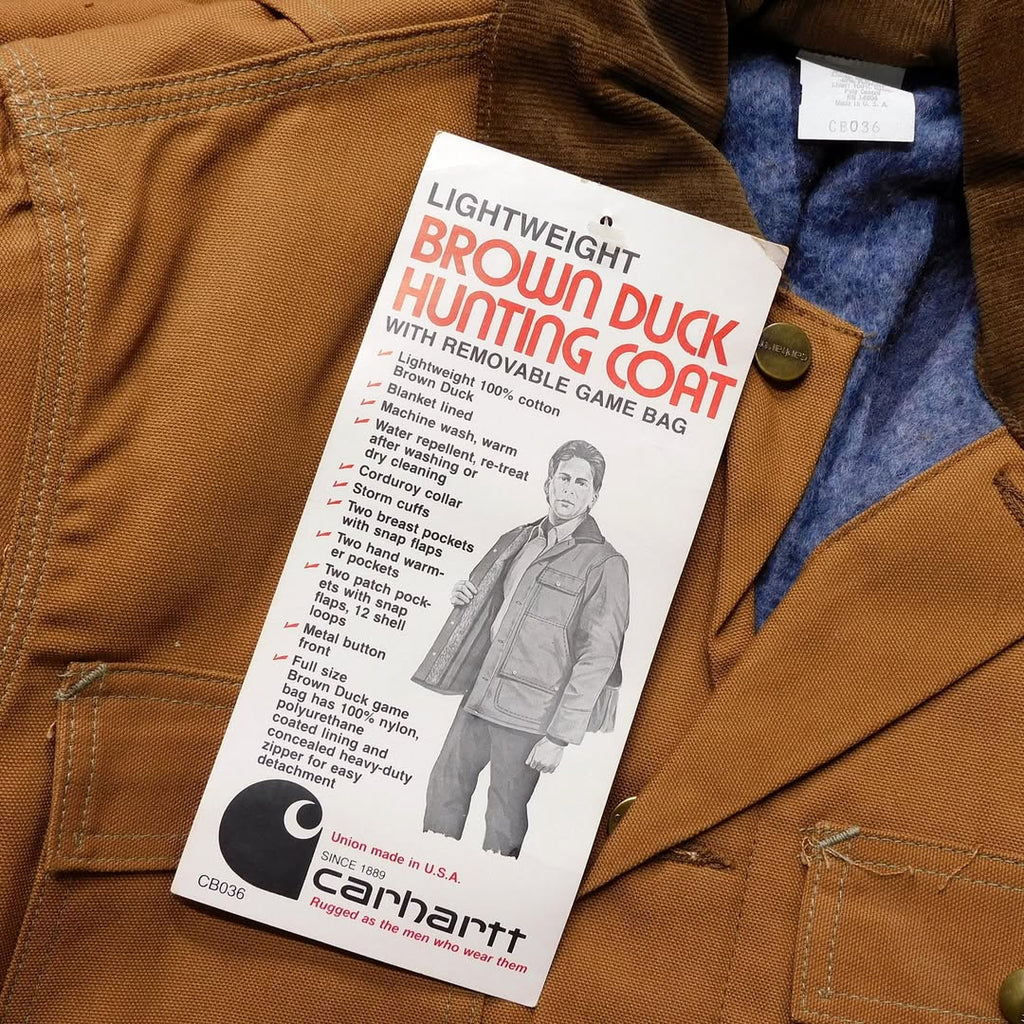 1980's Deadstock Carhartt CB036 Brown Duck Hunting Coat Union made in USA